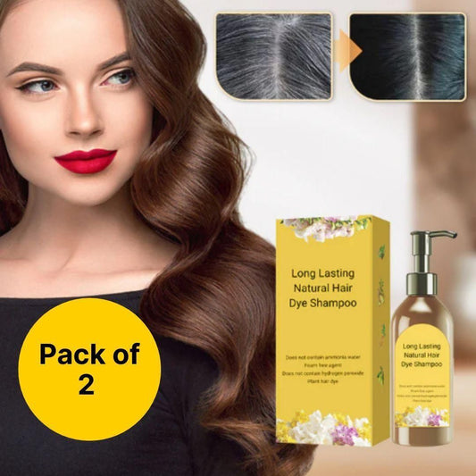 Japanese Hair Dye Shampoo – Long Lasting Natural Hair Dye Shampoo for Man & Women, Premium Japanese Natural for Women Black | Home Solution (100+100) 200ml (pack of 2)